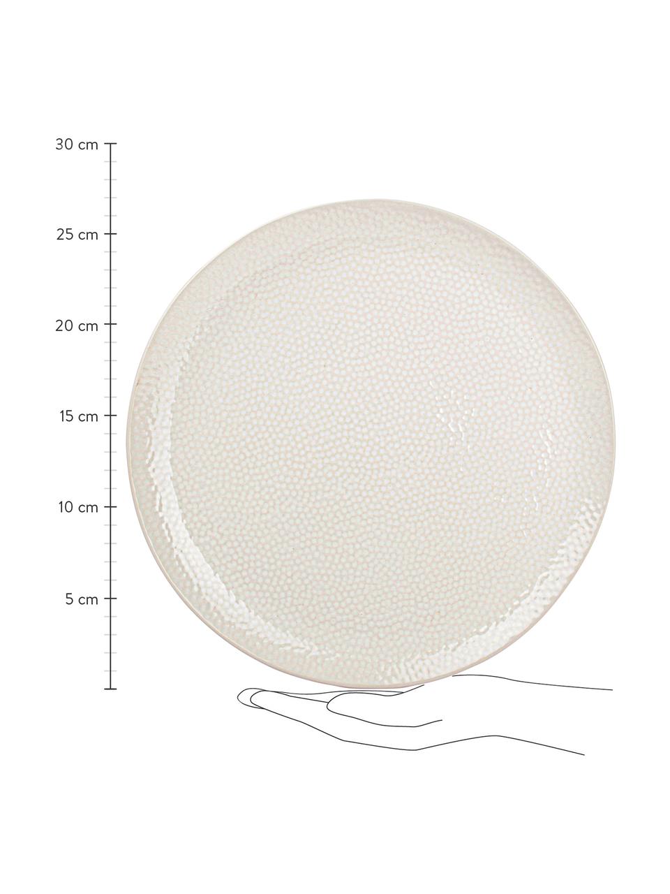 Mělký talíř se strukturovaným vzorem Mielo, 4 ks, Bílá