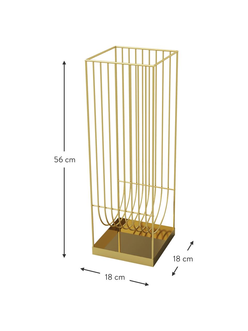 Stojak na parasole z metalu Curve, Stal powlekana, Odcienie złotego, błyszczący, S 18 x W 56 cm