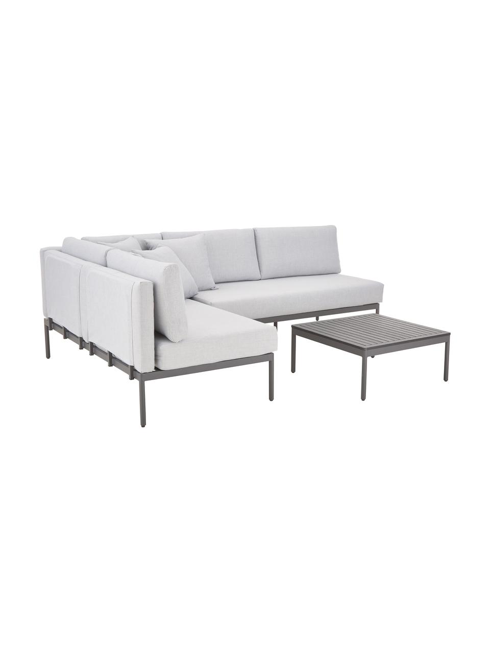 Salotto da giardino Linden 2 pz, Rivestimento: 100% poliestere Il rivest, Struttura: metallo verniciato a polv, Piano del tavolo: materiale composito legno, Struttura: metallo verniciato a polv, Grigio scuro, grigio chiaro, Set in varie misure