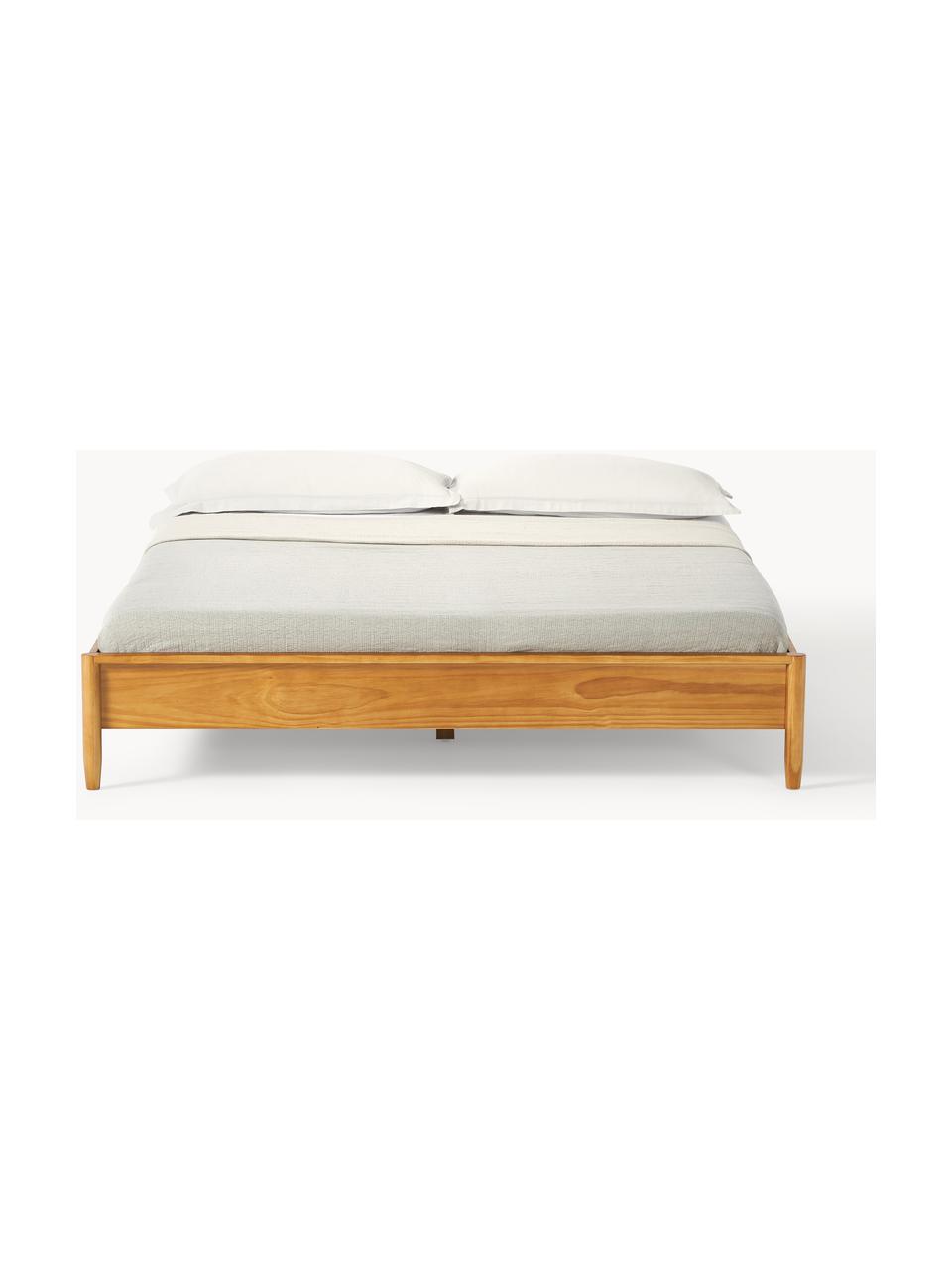 Cama de madera de pino Windsor, Madera de pino macizo, certificado FSC, Madera de pino clara, An 160 x L 200 cm