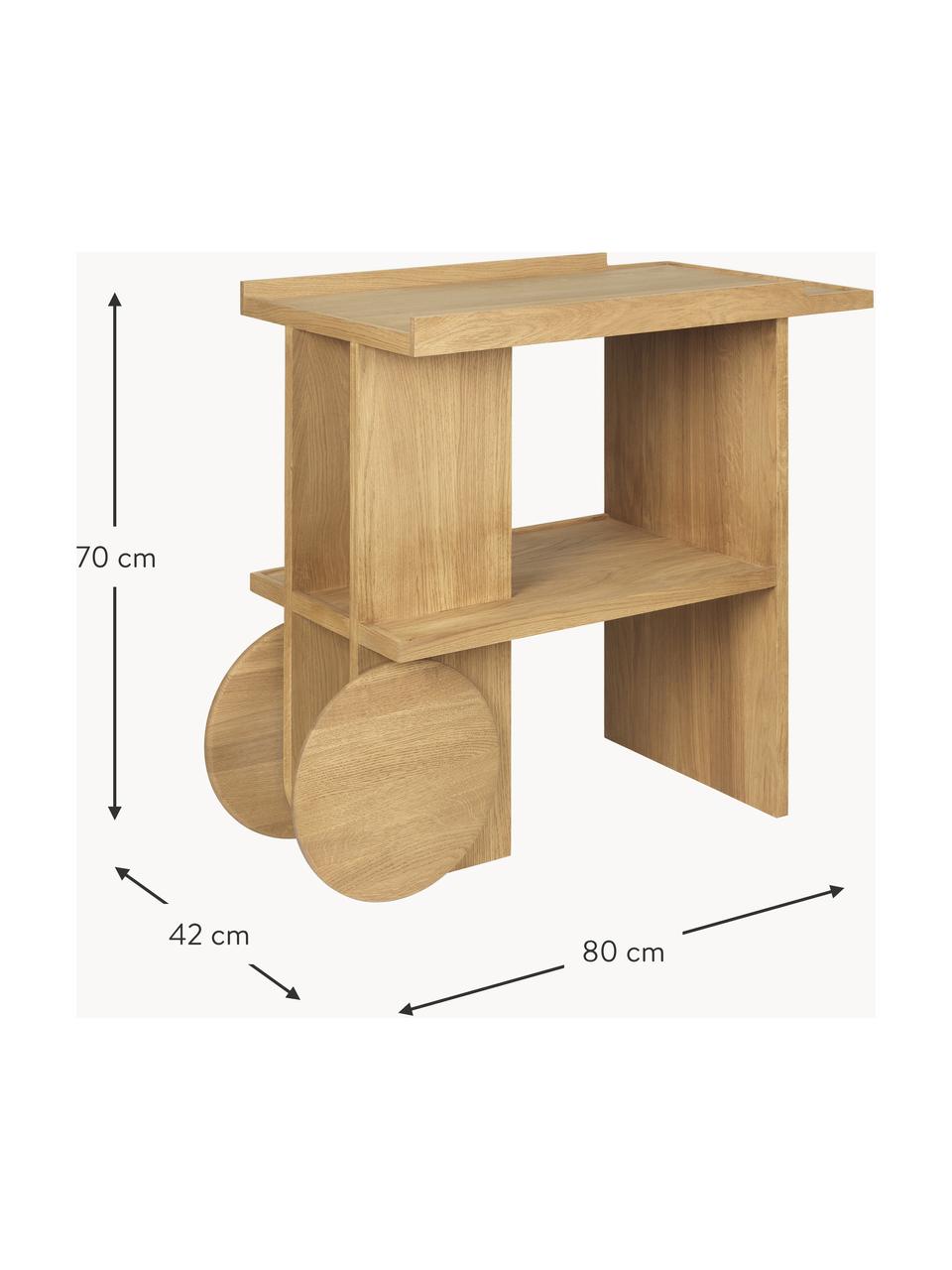 Stolik pomocniczy z drewna dębowego Axis, Drewno dębowe olejowane z certyfikatem FSC, Drewno dębowe, S 80 x W 70 cm