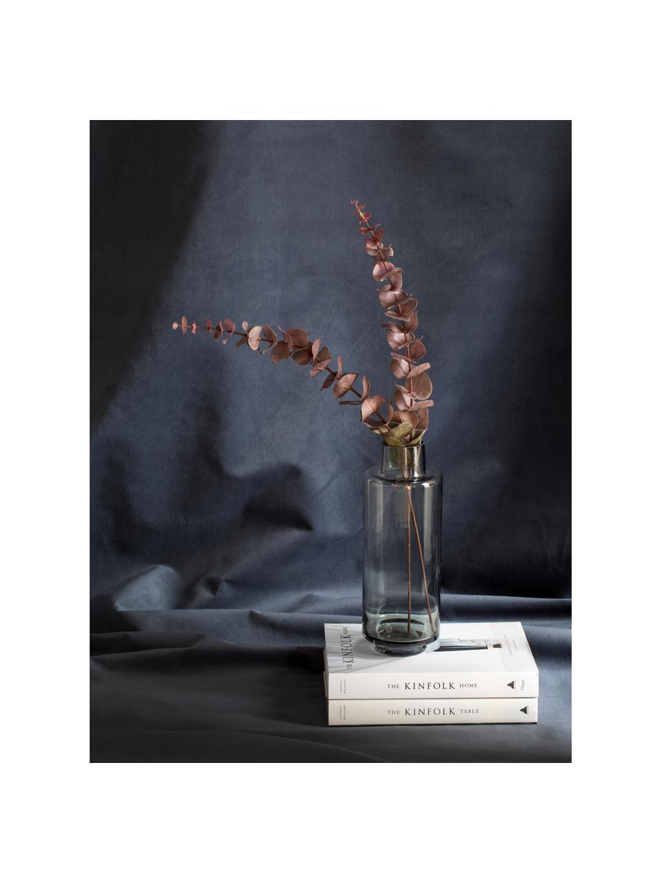 Velká ručně foukaná váza Hedria, Sklo, Kouřově šedá, Ø 11 cm, V 30 cm