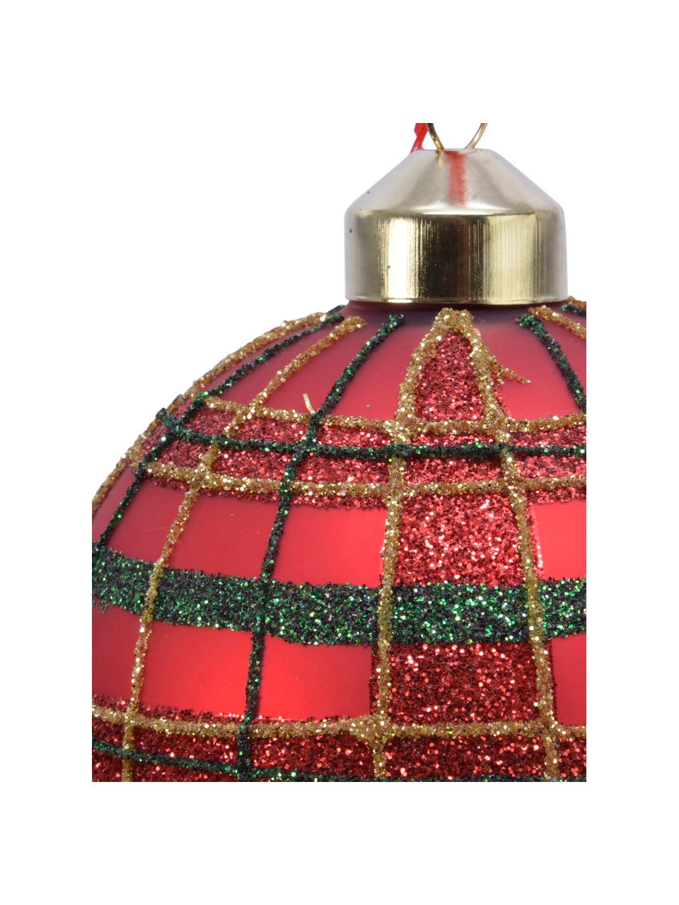 Boule de Noël Trio, 3 pièces, Rouge, vert, doré, Ø 8 cm