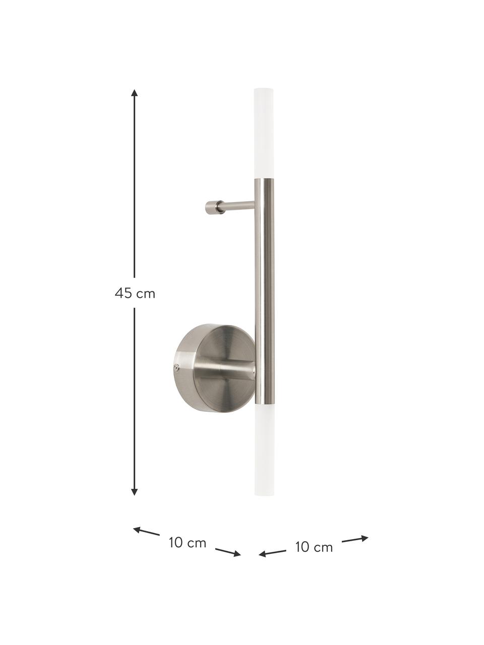 Grande applique murale LED Gratia, Couleur chrome, blanc, larg. 10 x long. 45 cm