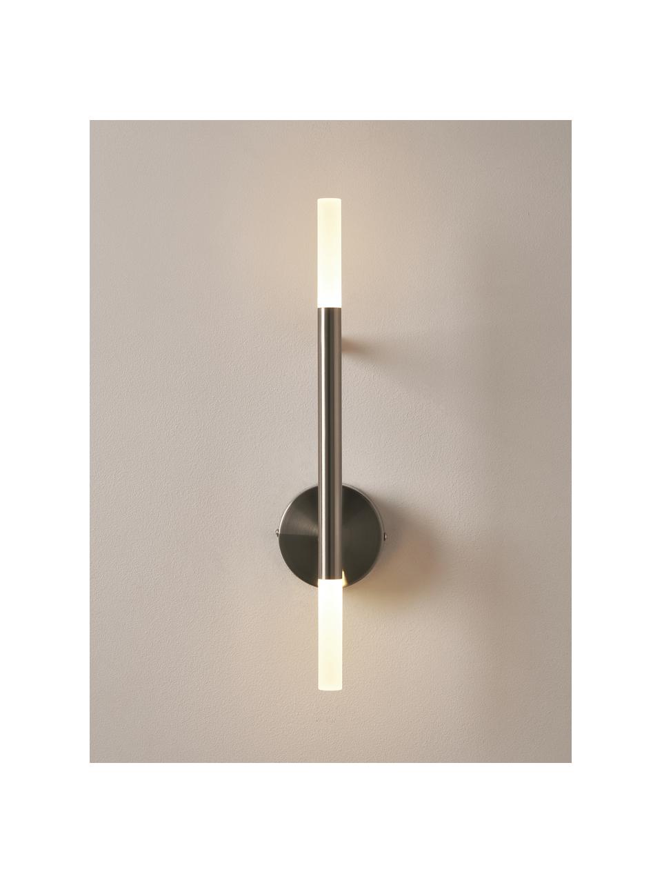 Grote LED wandlamp Gratia, Chroomkleurig, wit, B 10 x H 45 cm