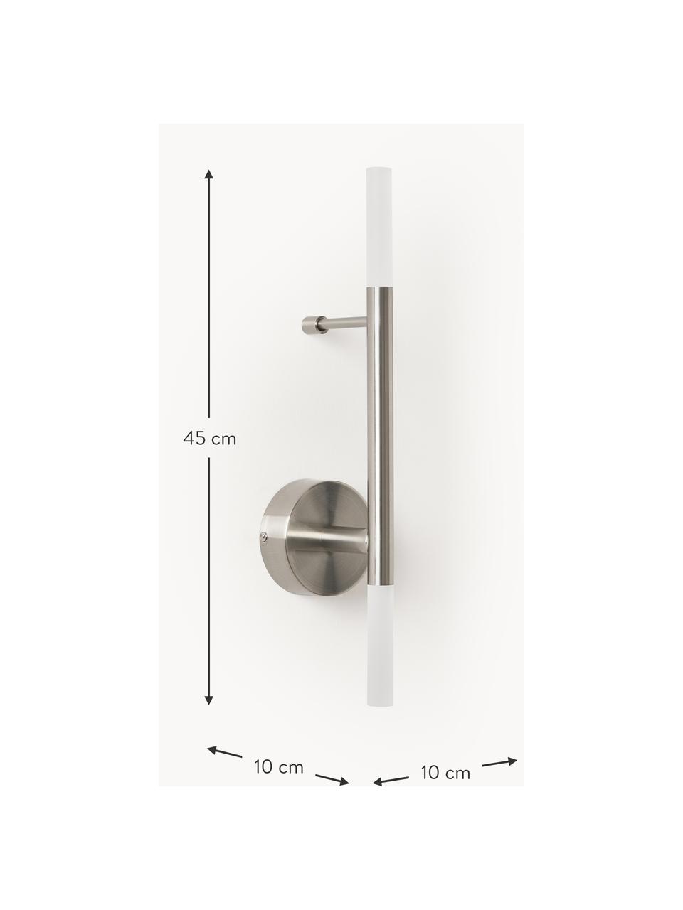 Aplique LED grande Gratia, Plateado, blanco, An 10 x Al 45 cm