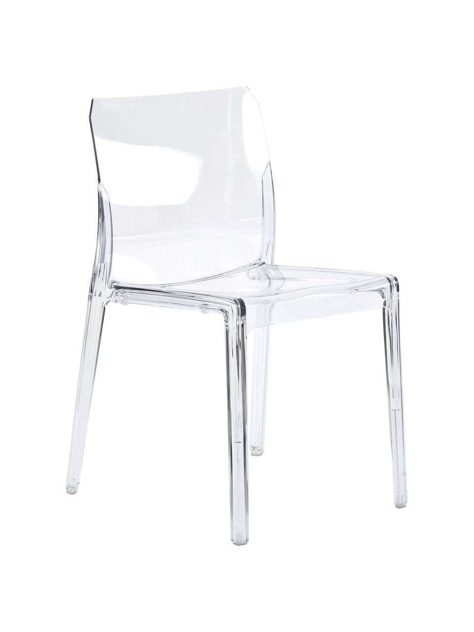 Chaise transparente plastique Mia, Transparent