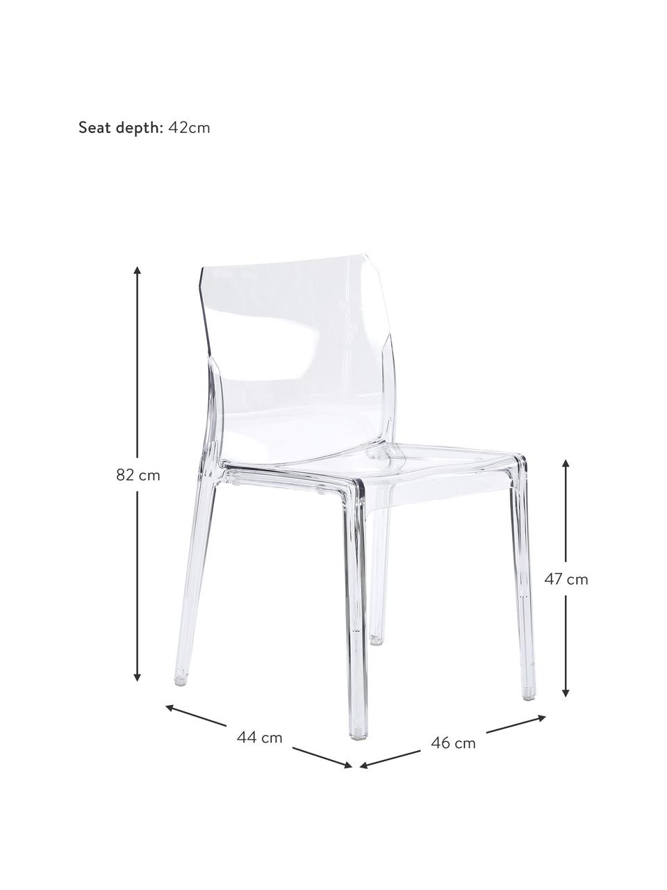 Průhledná židle z umělé hmoty Mia, Transparentní