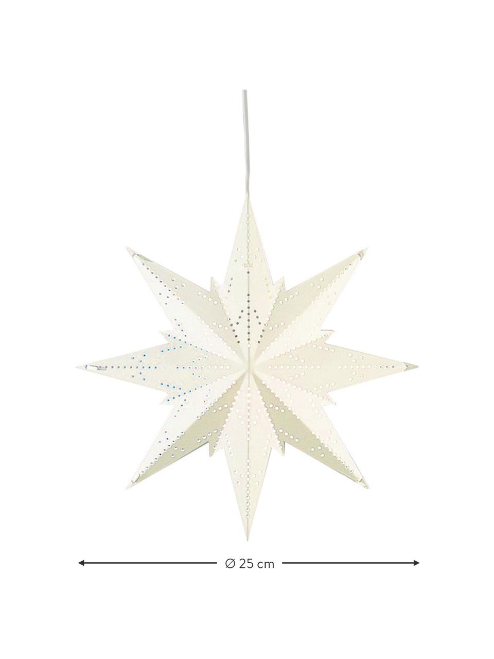 Estrella luminosa de metal Karina, Cable: plástico, Off White, Ø 25 cm