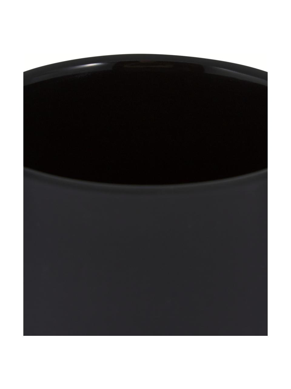 Seifenspender Ume aus Steingut mit Soft-Touch Oberfläche, Behälter: Steingut überzogen mit So, Schwarz, Ø 8 x H 13 cm