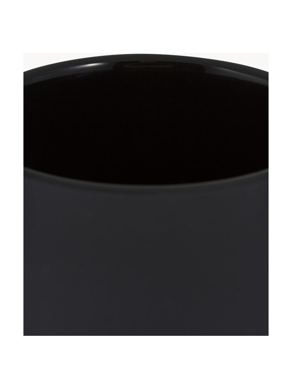 Dosificador de jabón con superficie suave al tacto Ume, Recipiente: gres revestido con superf, Dosificador: plástico, Negro, Ø 8 x Al 13 cm