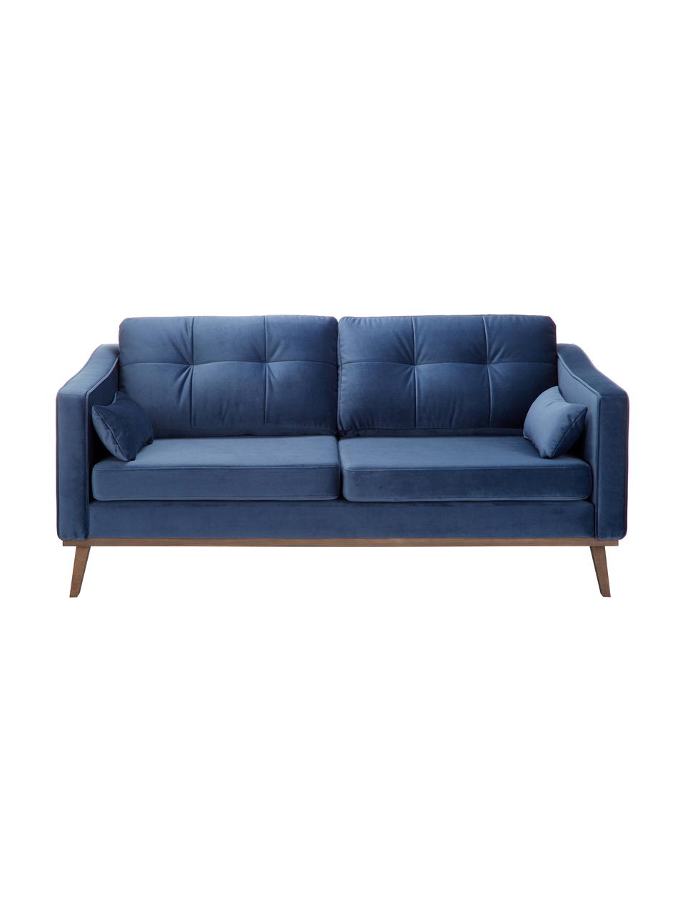 Samt-Sofa Alva (2-Sitzer), Bezug: Samt (Hochwertiger Polyes, Gestell: Massives Kiefernholz, Samt Dunkelblau, B 184 x T 92 cm