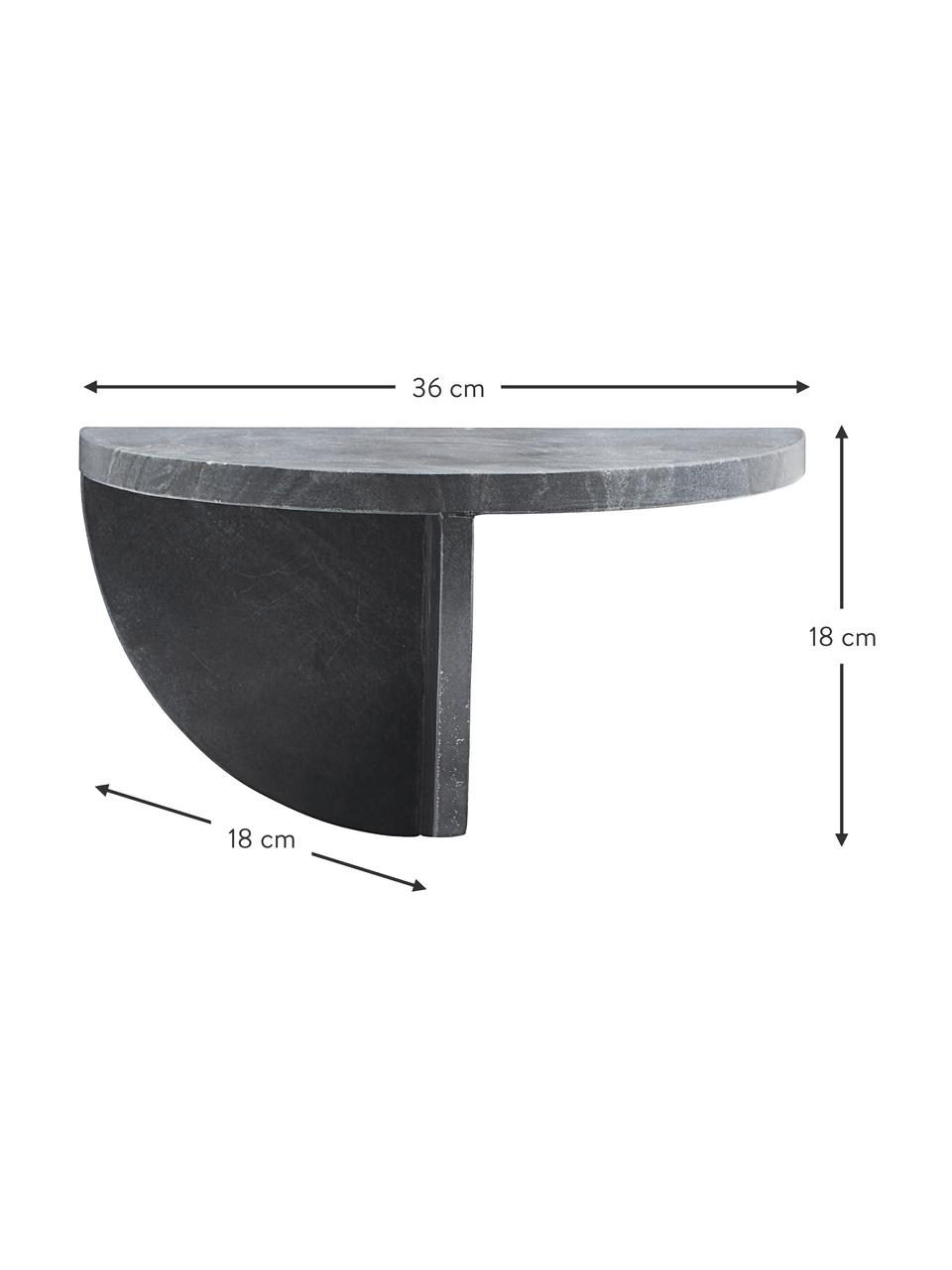 Étagère murale Mega, Marbre, Noir, marbré, larg. 36 x haut. 18 cm