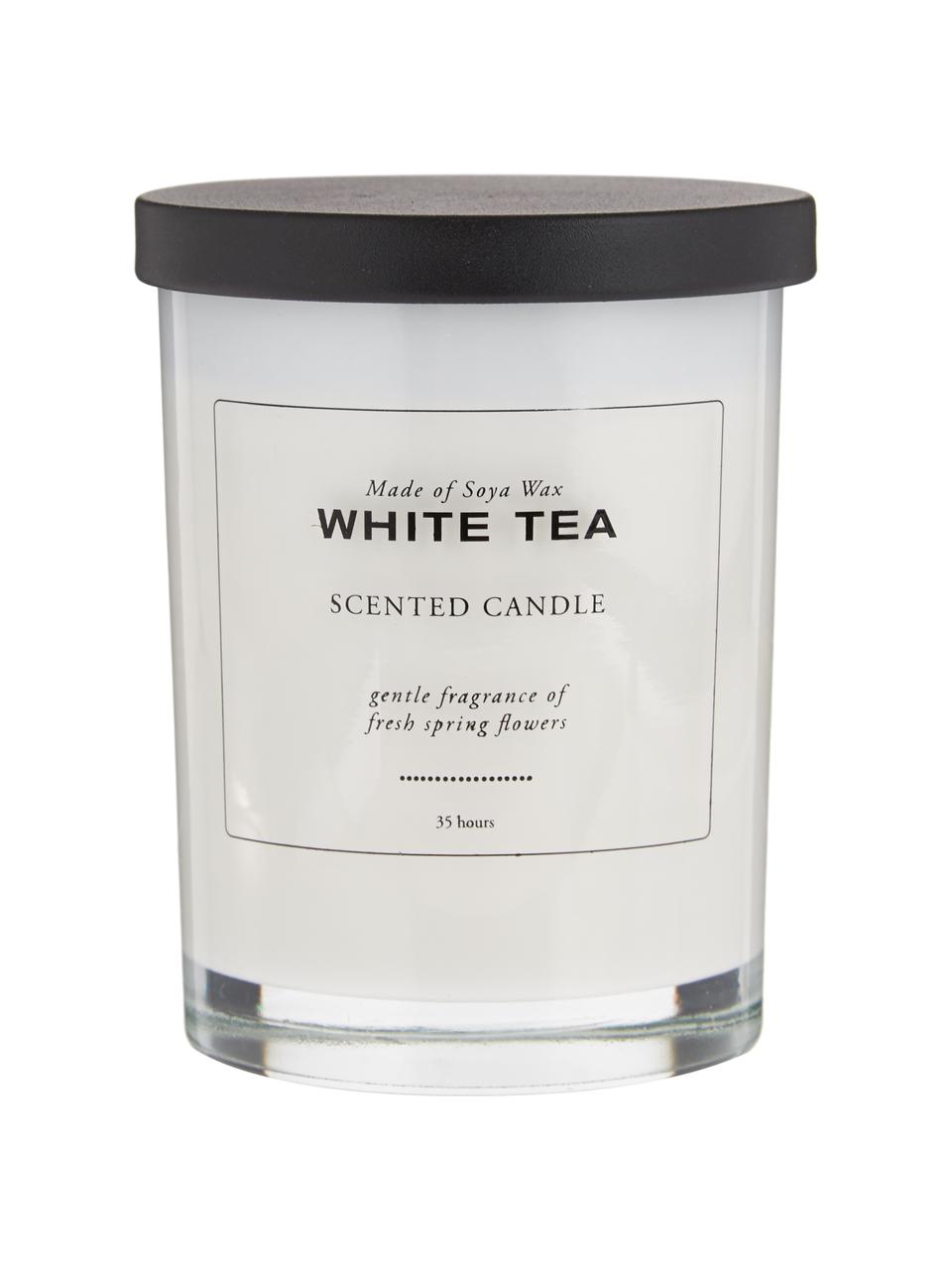 Bougie parfumée White Tea (thé blanc poudré), Blanc, noir