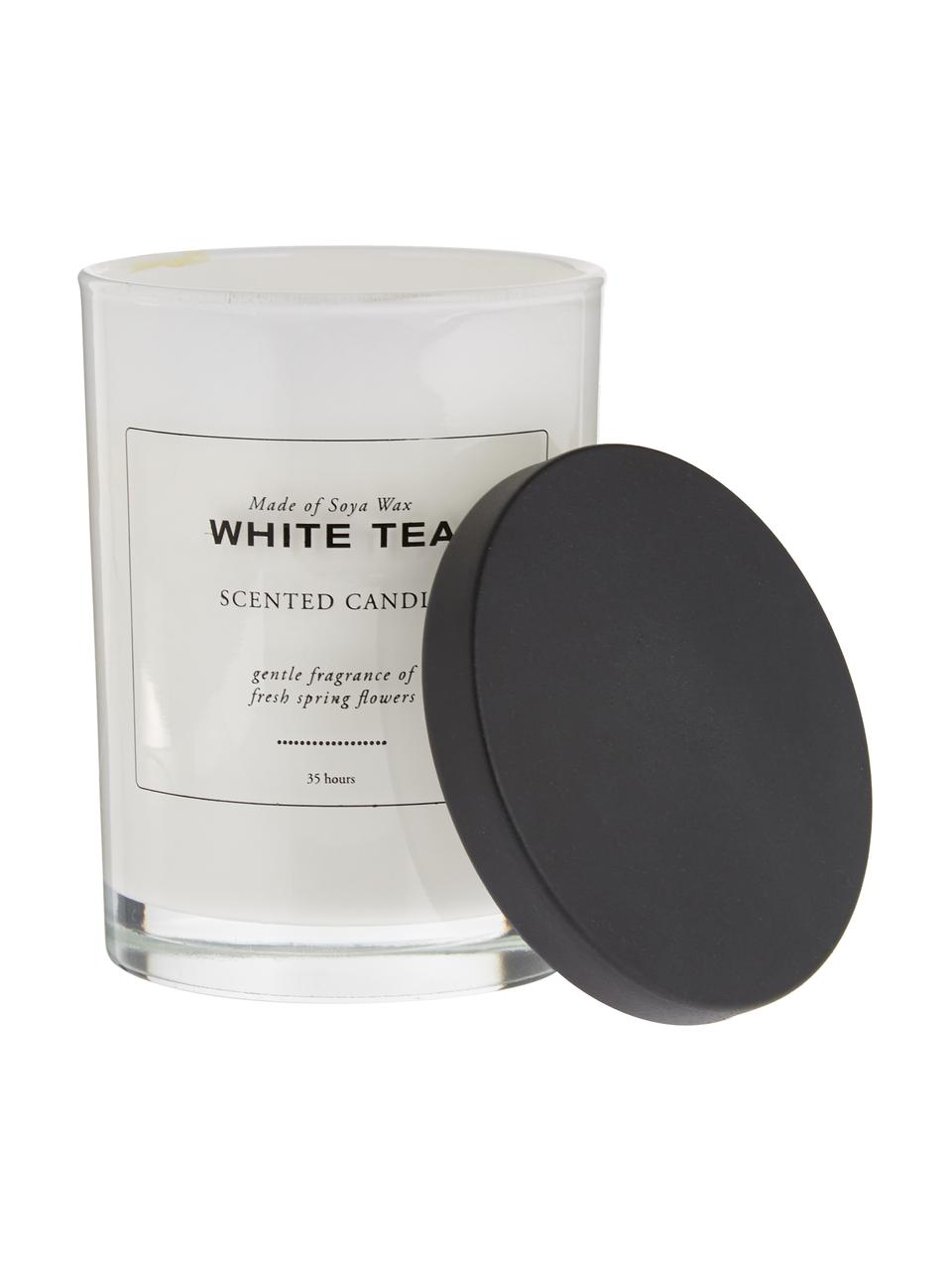 Świeca zapachowa White Tea (puder, biała herbata), Biały, czarny, Ø 8 x W 10 cm
