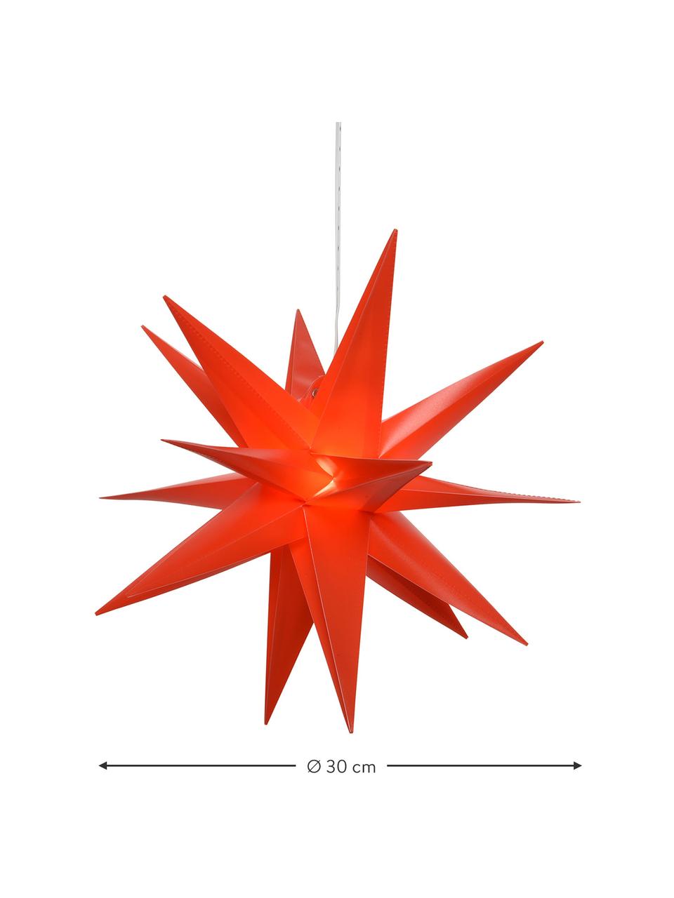 Estrella luminosa LED Zing, con enchufe, Cable: plástico, Rojo coral, Ø 30 x Al 30 cm