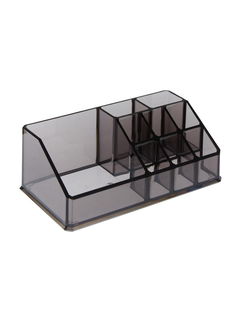 Organisateur salle de bains Valerie, Plastique, Gris, larg. 17 x haut. 7 cm