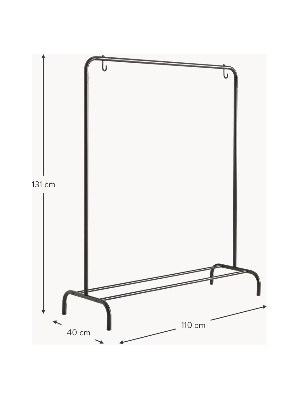 Appendiabiti in metallo Industri, Metallo verniciato, Nero, Larg. 110 x Alt. 131 cm