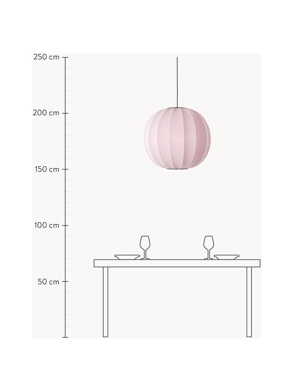 Lampada a sospensione Knit-Wit, Paralume: fibra sintetica, Rosa chiaro, Ø 45 x Alt. 36 cm