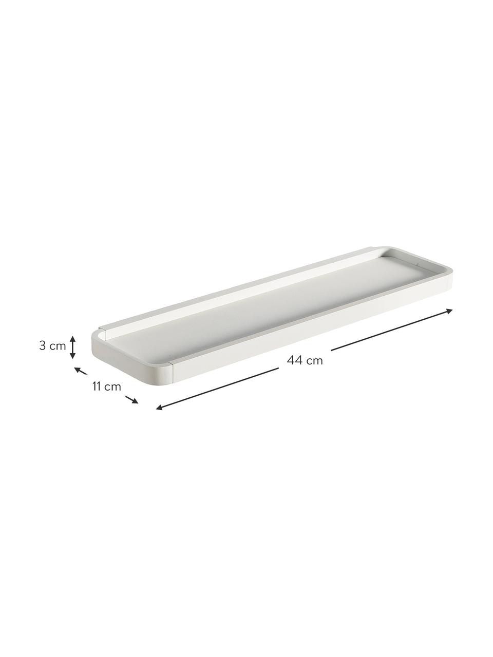 Estante de pared de baño de metal Rim, Aluminio recubierto, Blanco, An 44 x F 11 cm