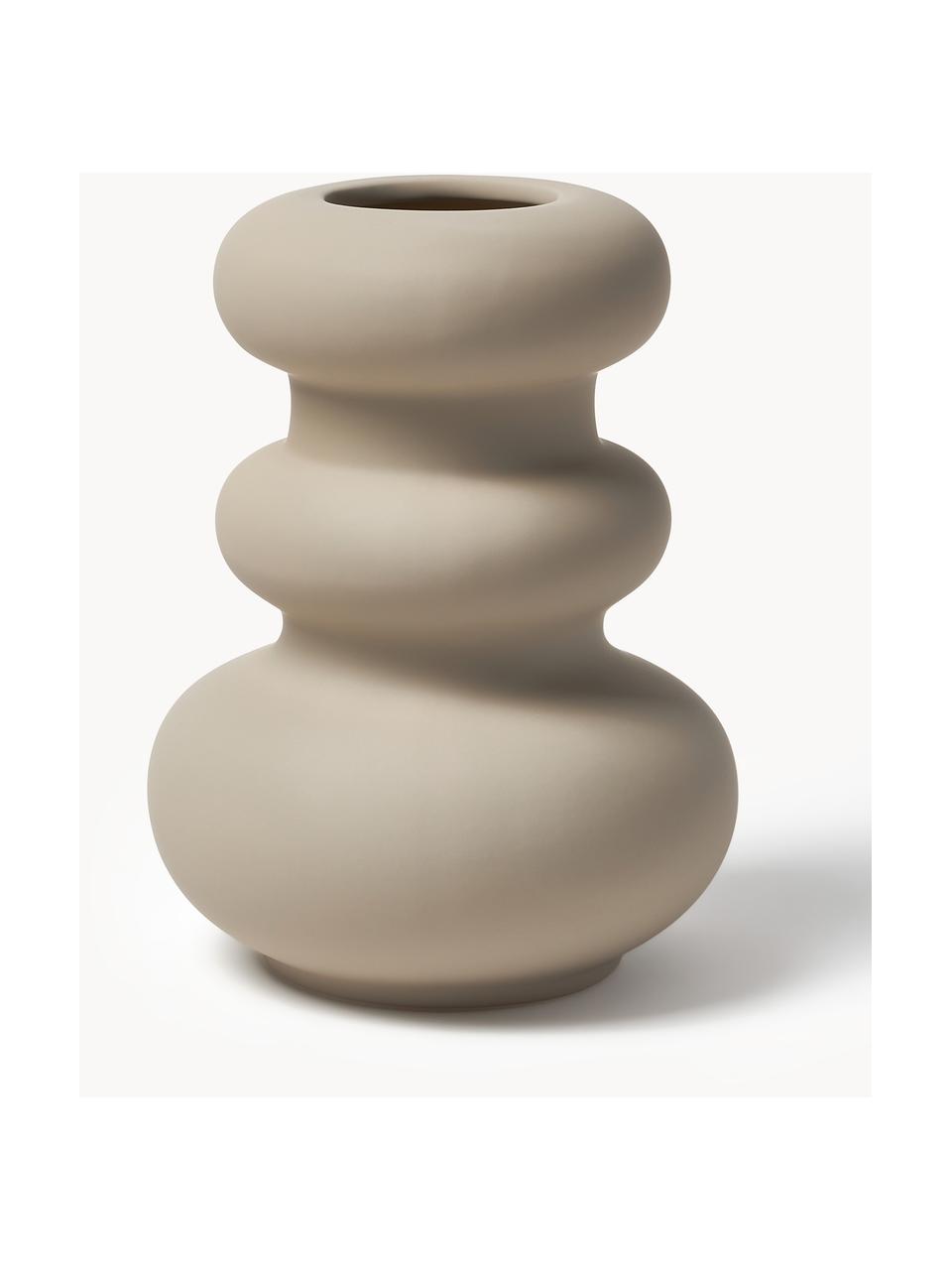 Váza z kameniny Cathy, Kamenina, Světle béžová, Ø 18 cm, V 24 cm