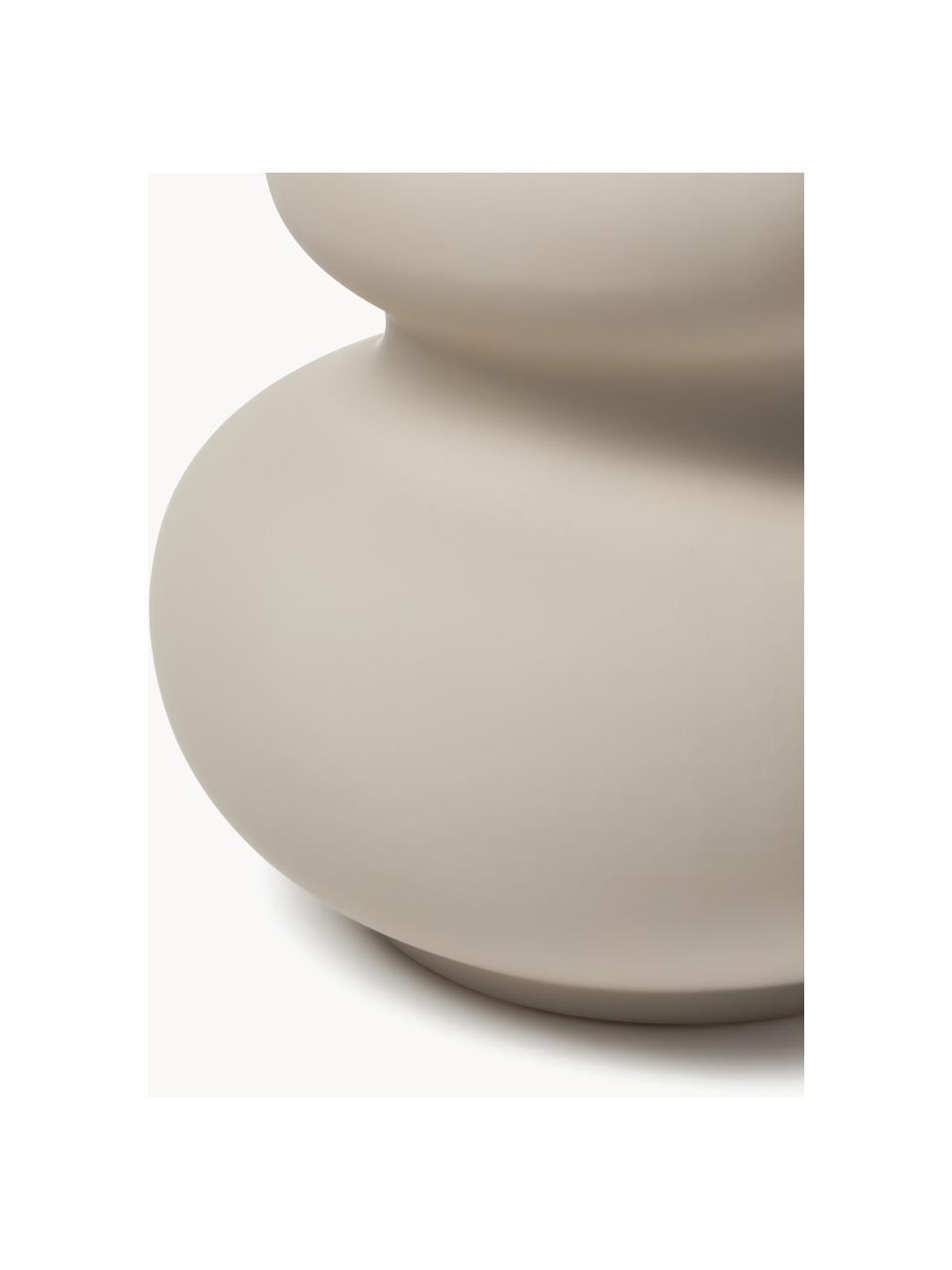 Vase Cathy, H 24 cm, Steingut, Hellbeige, Ø 18 x H 24 cm