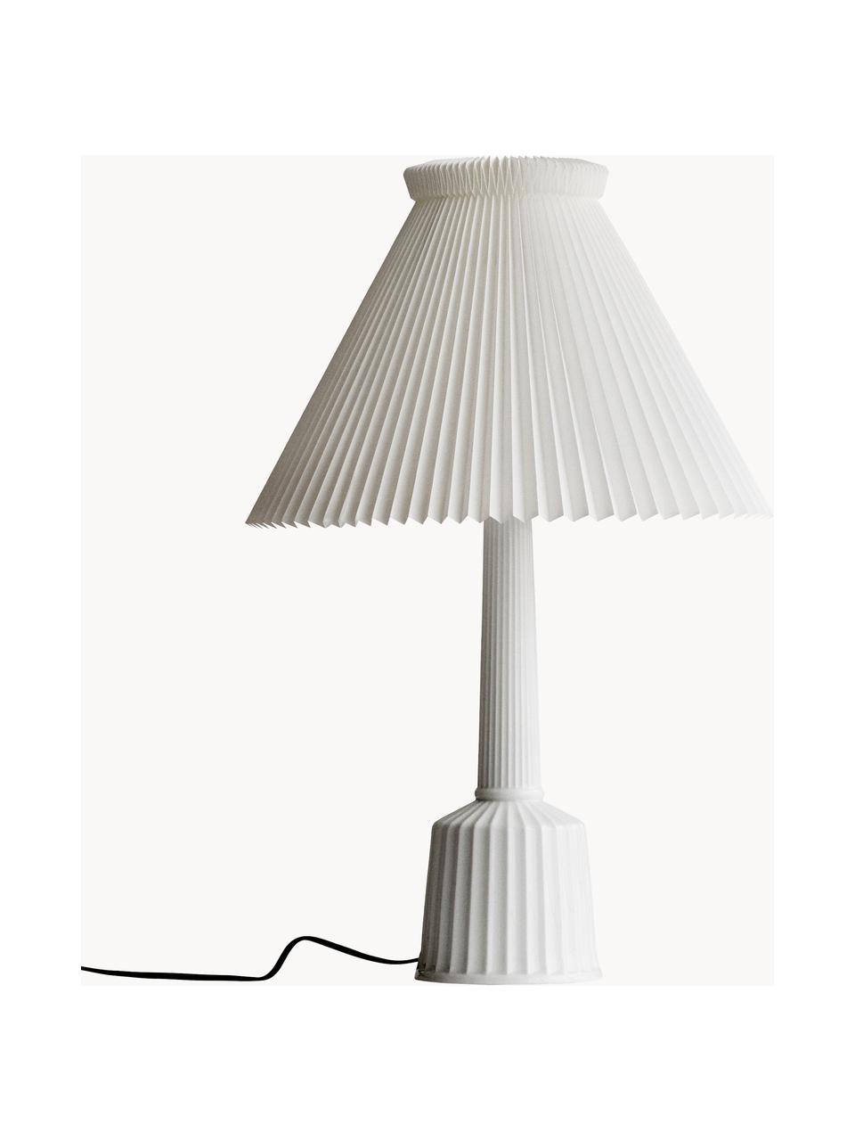 Grote porseleinen tafellamp Esben, handgemaakt, Lamp: porselein, Wit, Ø 45 x H 65 cm