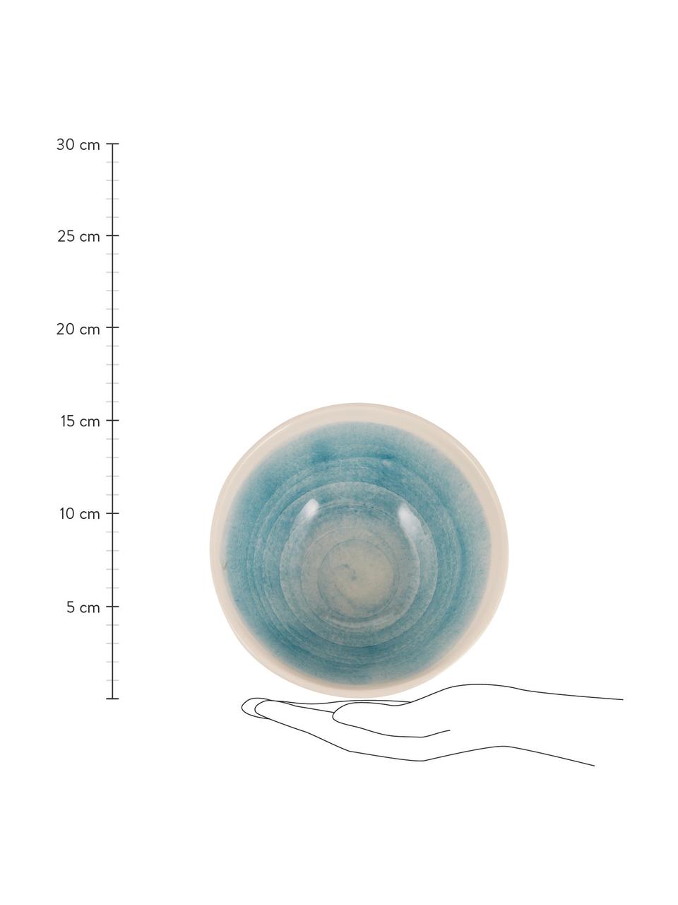Ręcznie wykonana miseczka Pure, 6 szt., Ceramika, Niebieski, biały, Ø 16 cm