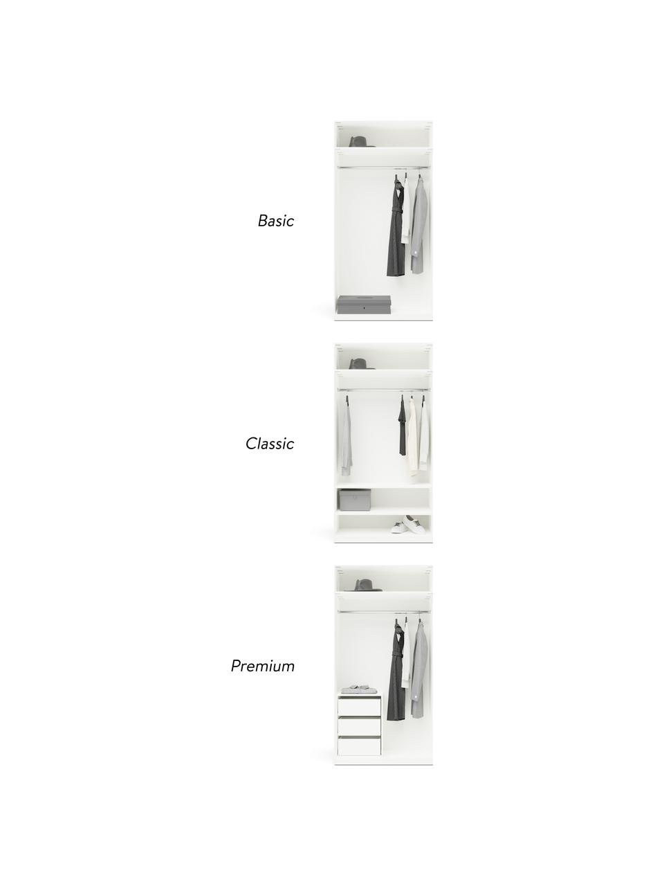 Armario modular Charlotte, 2 puertas (100 cm), diferentes variantes, Estructura: aglomerado revestido de m, Blanco, An 100 x Al 200 cm, interior Basic
