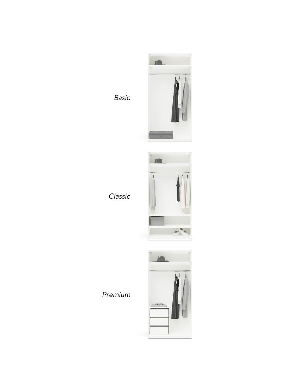 Armario modular Charlotte, 2 puertas (100 cm), diferentes variantes, Estructura: aglomerado con certificad, Blanco, Interior Basic (Al 200 cm)