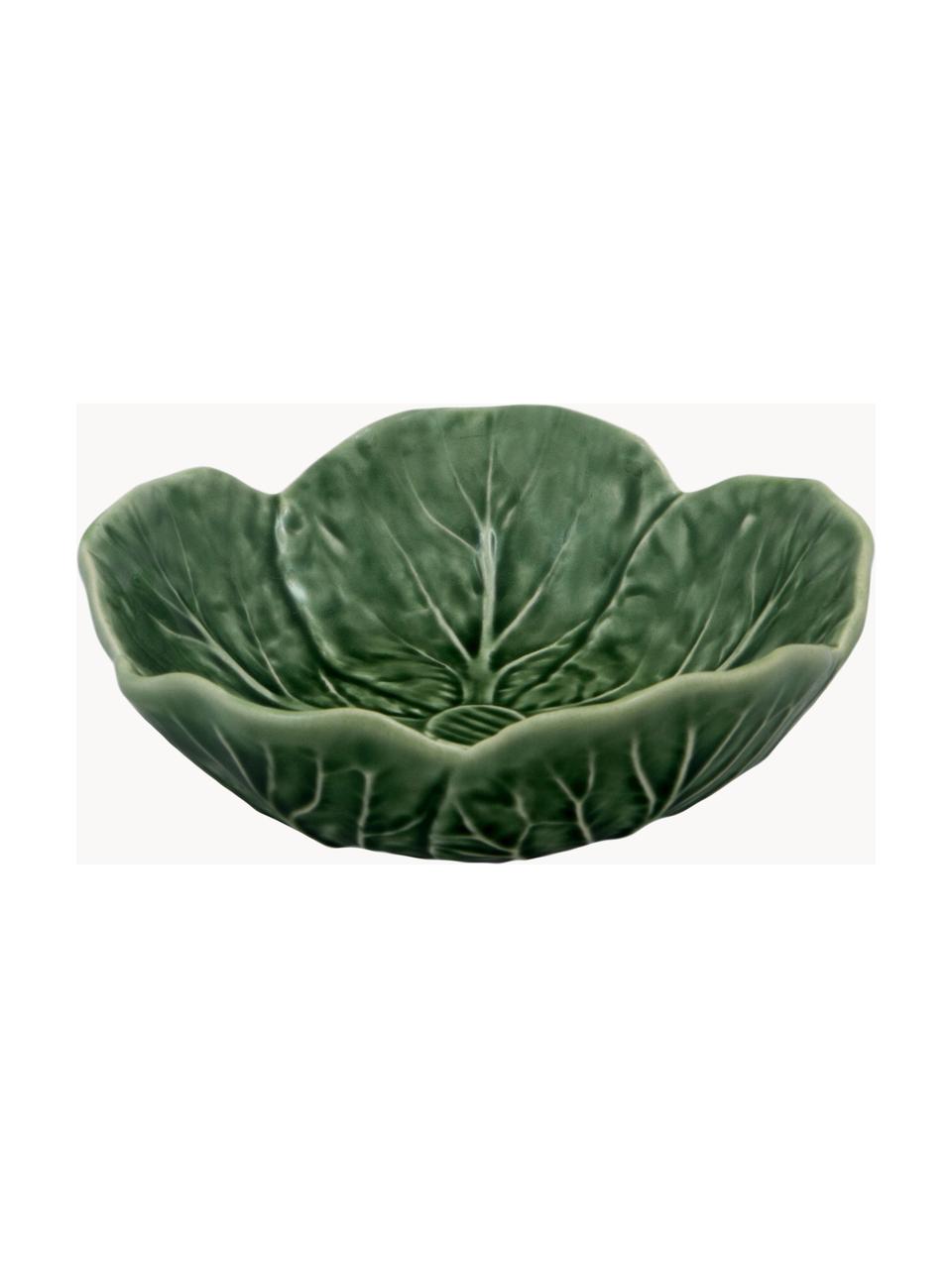 Cuencos artesanales Cabbage, 2 uds., Cerámica de gres, Verde oscuro, Ø 12 x Al 5 cm