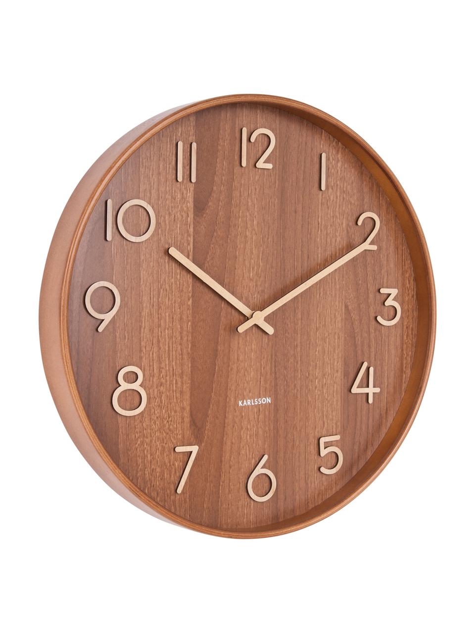 Zegar ścienny Pure, Drewno naturalne, Brązowy, beżowy, Ø 60 cm