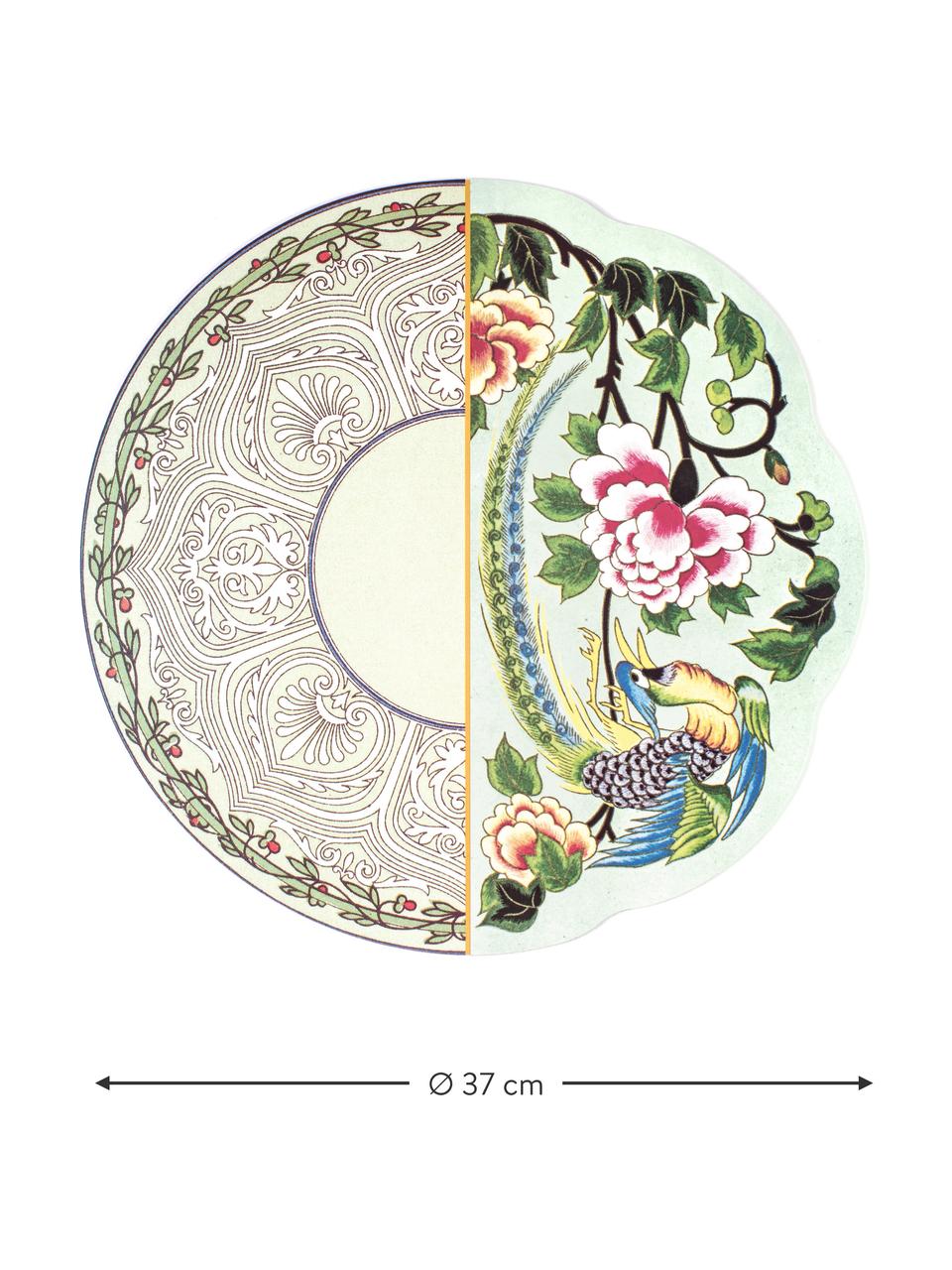 Placemat Hybrid met abstract design, Kunststof, Groen, Ø 37 cm