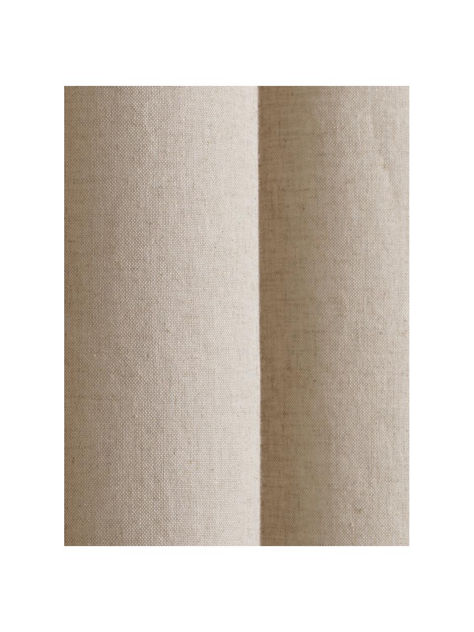 Duschvorhang Chambray aus Bio-Baumwolle, wasserabweisend, Hellbeige, B 160 x L 205 cm