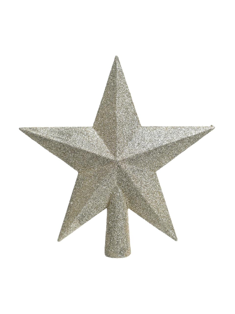 Estrella Árbol de Navidad irrompible Stern, Ø 19 cm, Plástico, purpurina, Crema, An 19 x Al 19 cm