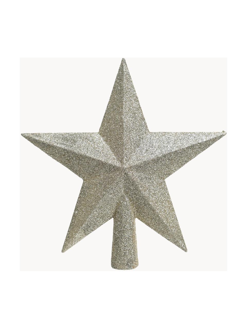 Onbreekbare Morning Star kerstboom topper, Ø 19 cm, Kunststof, glitter, Crèmekleurig, B 19 x H 19 cm