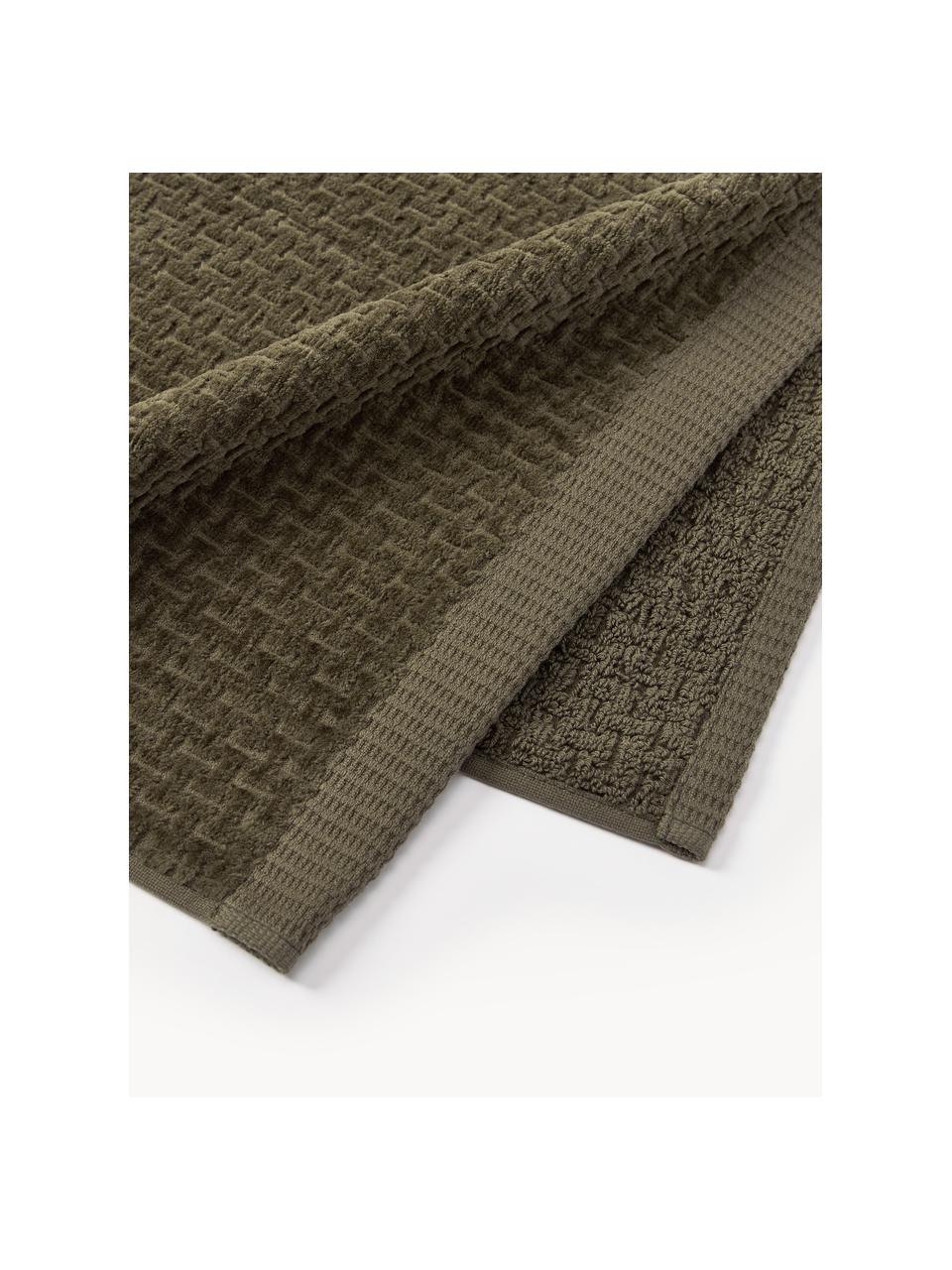 Serviette de toilette Niam, tailles variées, 100 % coton
Grammage intermédiaire, 500 g/m²

Le matériau est certifié STANDARD 100 OEKO-TEX®, 8135CIT, CITEVE, Vert olive, Drap de bain, larg. 70 x long. 140 cm