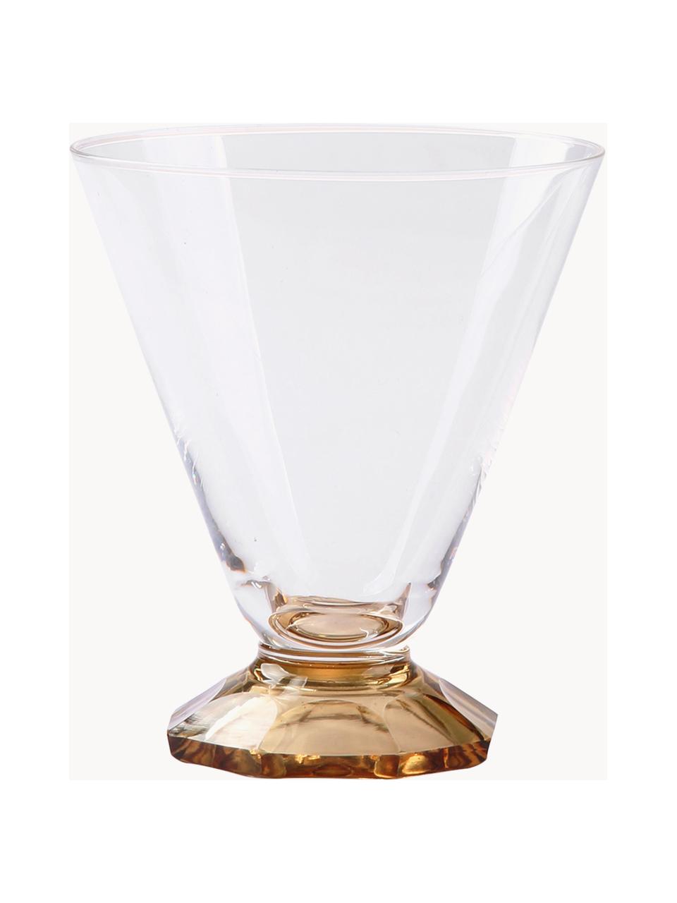 Handgemaakte cocktailglazen Aylee, set van 4, Glas, Transparant, beige- en bruintinten, Ø 9 x H 10 cm, 200 ml