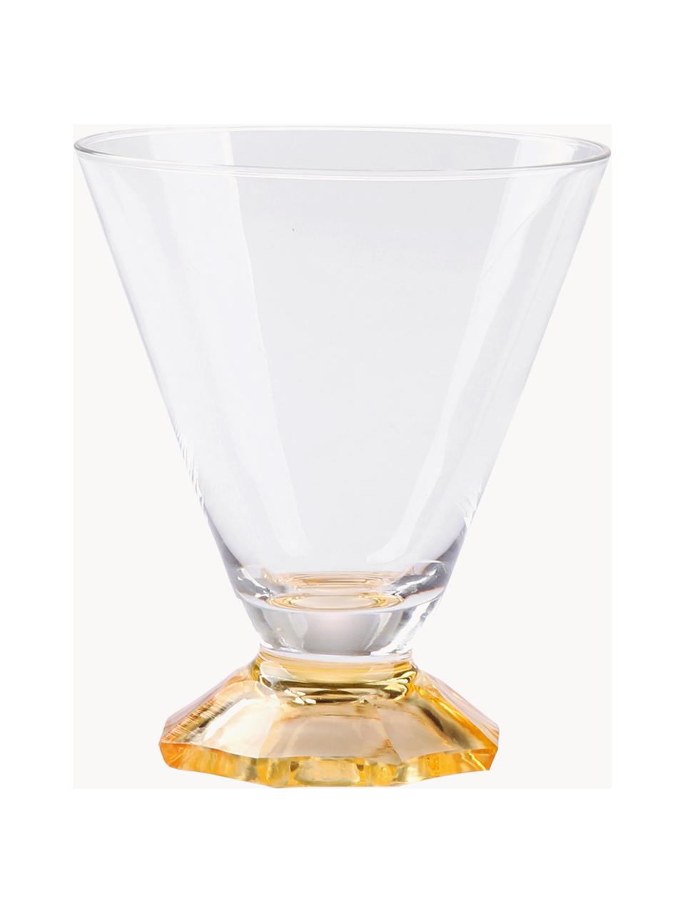 Handgemaakte cocktailglazen Aylee, set van 4, Glas, Transparant, beige- en bruintinten, Ø 9 x H 10 cm, 200 ml