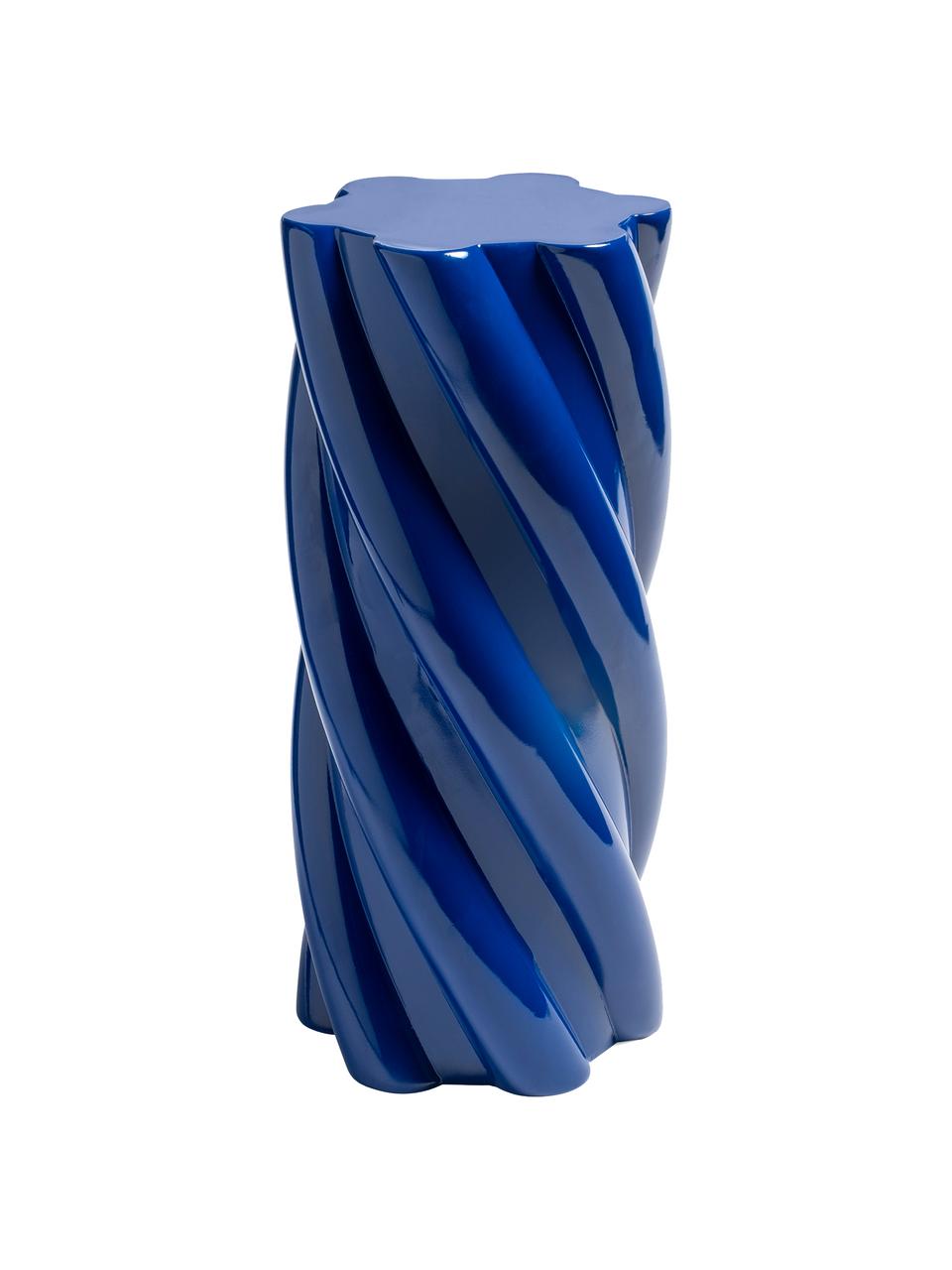 Table d'appoint en verre Marshmallow, Fibre de verre, Bleu foncé, Ø 25 x haut. 55 cm