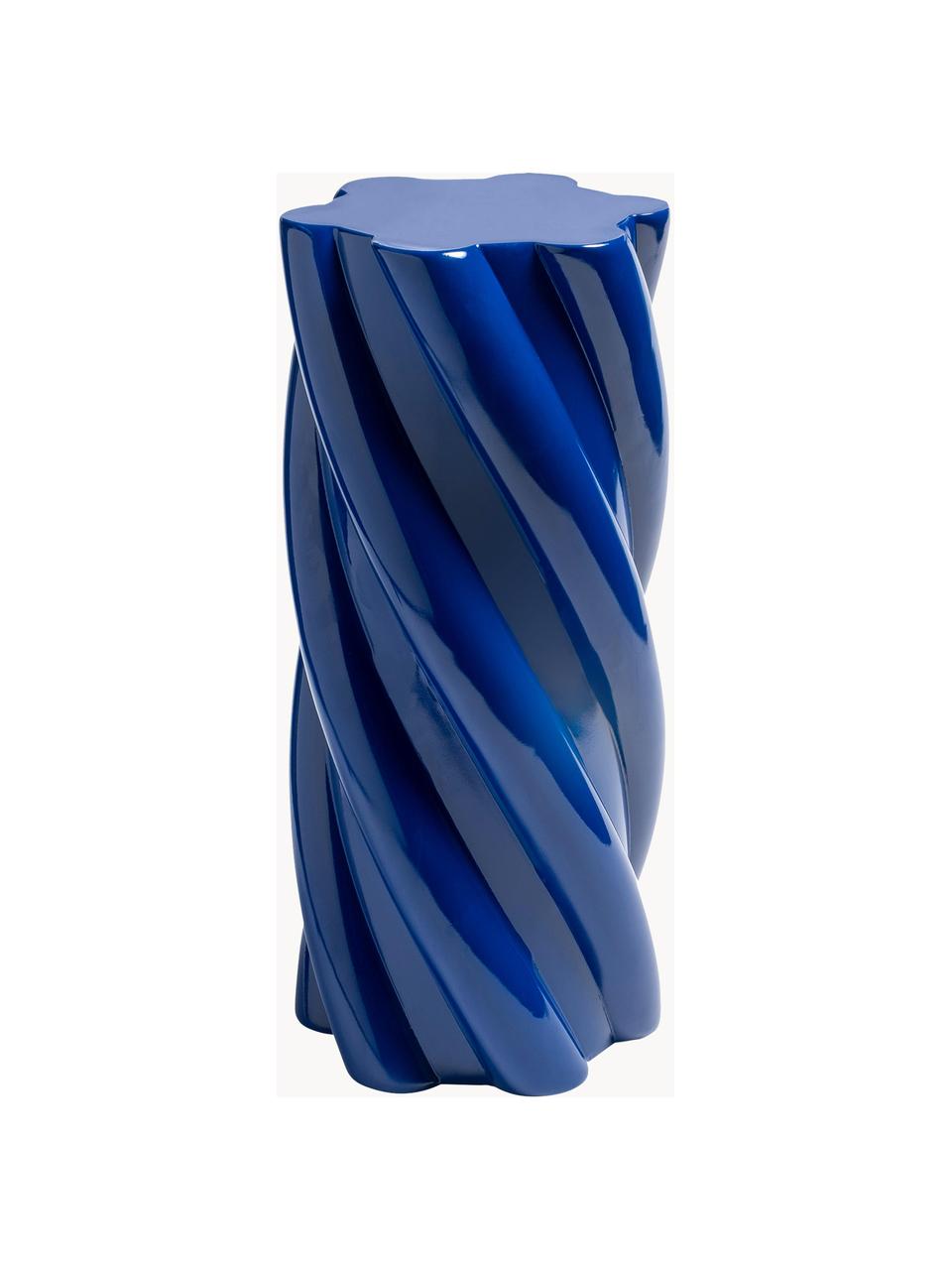 Stolik pomocniczy Marshmallow, Włókno szklane, Ciemny niebieski, S 25 x W 55 cm