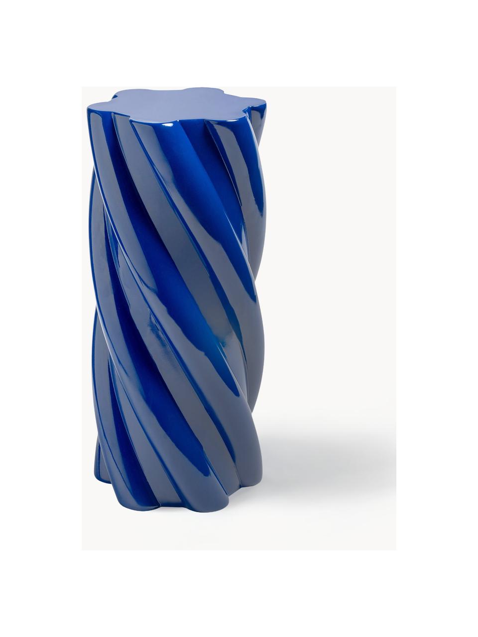 Odkládací stolek Marshmallow, Skleněné vlákno, Tmavě modrá, Ø 25 cm, V 55 cm