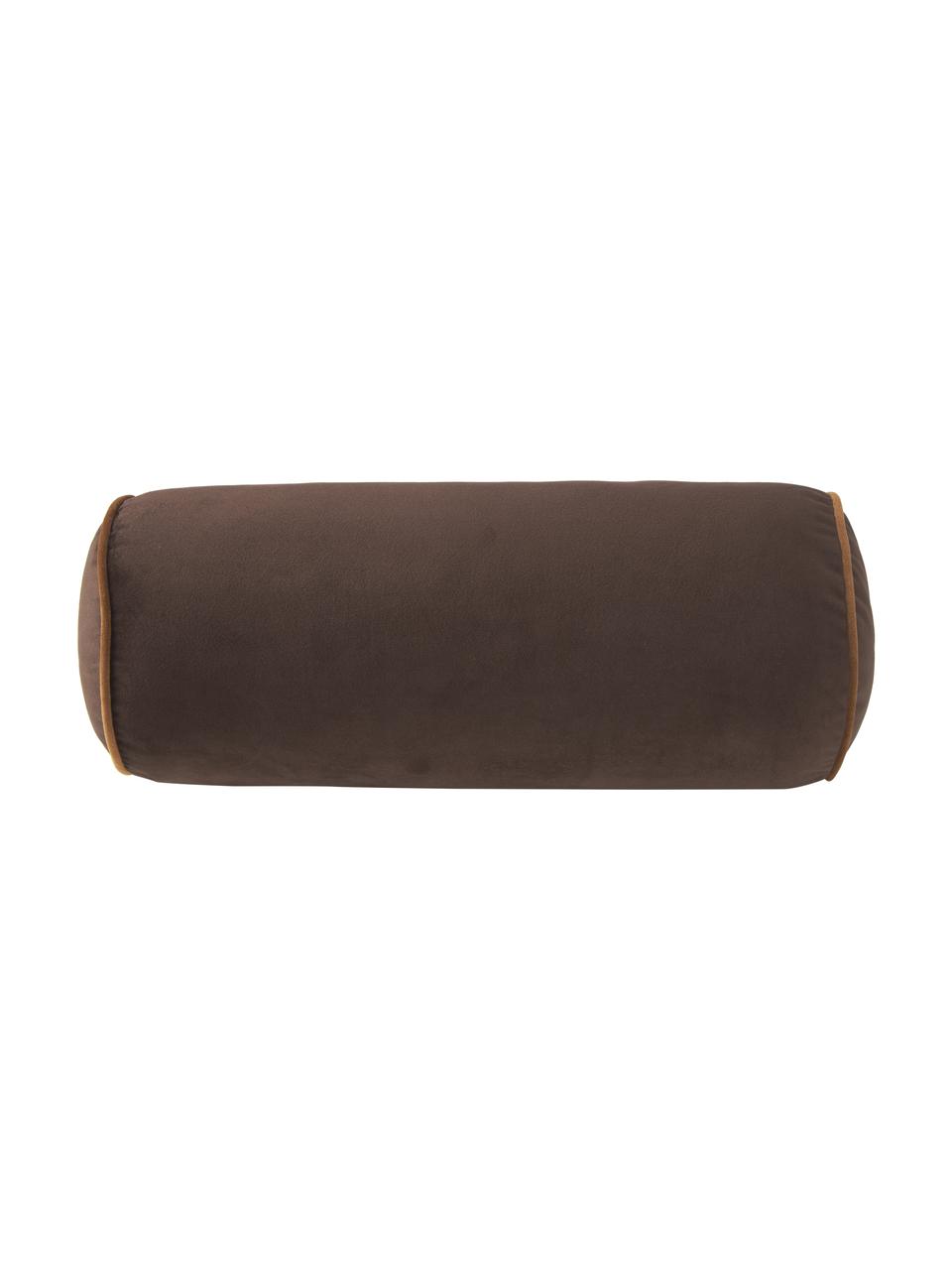 Samt-Nackenrolle Monet, Bezug: 100 % Polyestersamt, GRS-, Braun, Ø 18 cm, L 45 cm