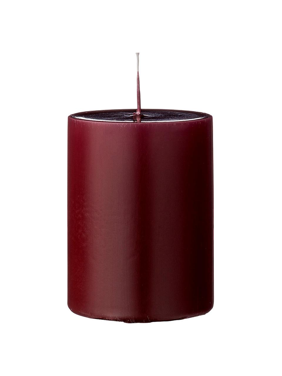 Candela pilastro Lulu 4 pz, Cera, Rosso vino, Ø 7 x Alt. 10 cm