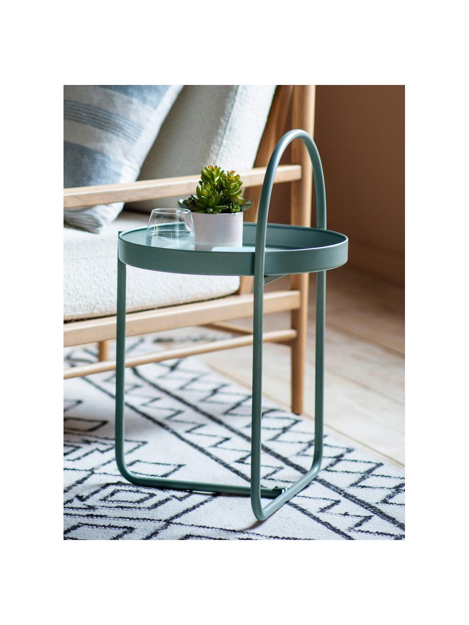 Table d'appoint plateau bleu Melbury, Acier, revêtement par poudre, Bleu, Ø 40 x haut. 66 cm