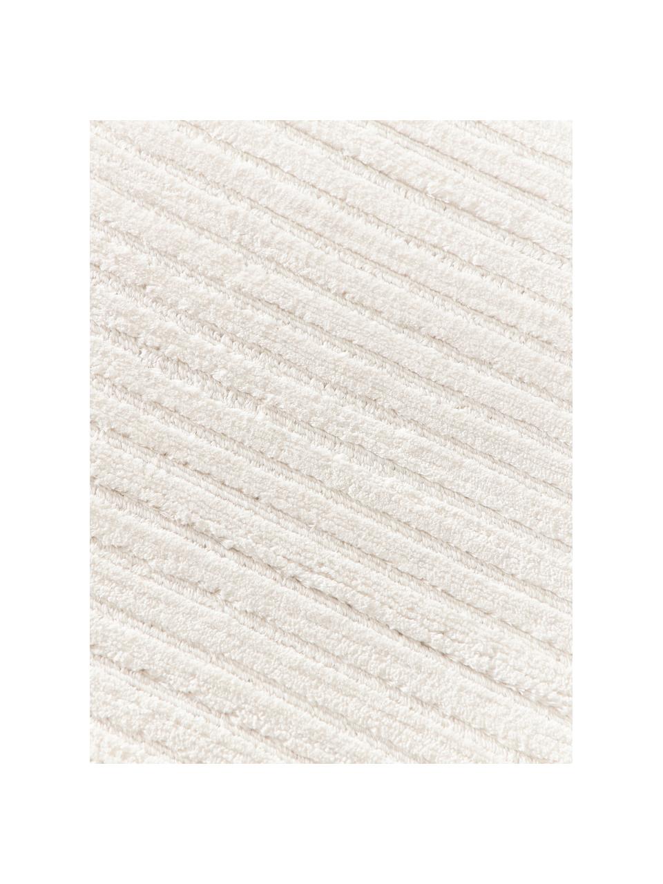 Tapis à poils longs moelleux tissé main Wes, 100 % polyester, certifié GRS, Blanc crème, larg. 80 x long. 150 cm (taille XS)