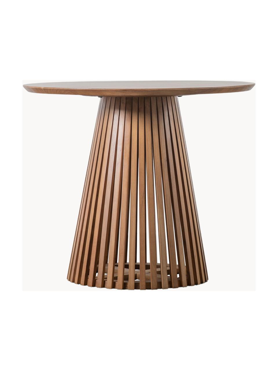 Okrągły stół do jadalni z drewna Brookland, Ø 90 cm, Blat: płyta pilśniowa średniej , Stelaż: drewno akacjowe, Drewno naturalne, Ø 90 cm