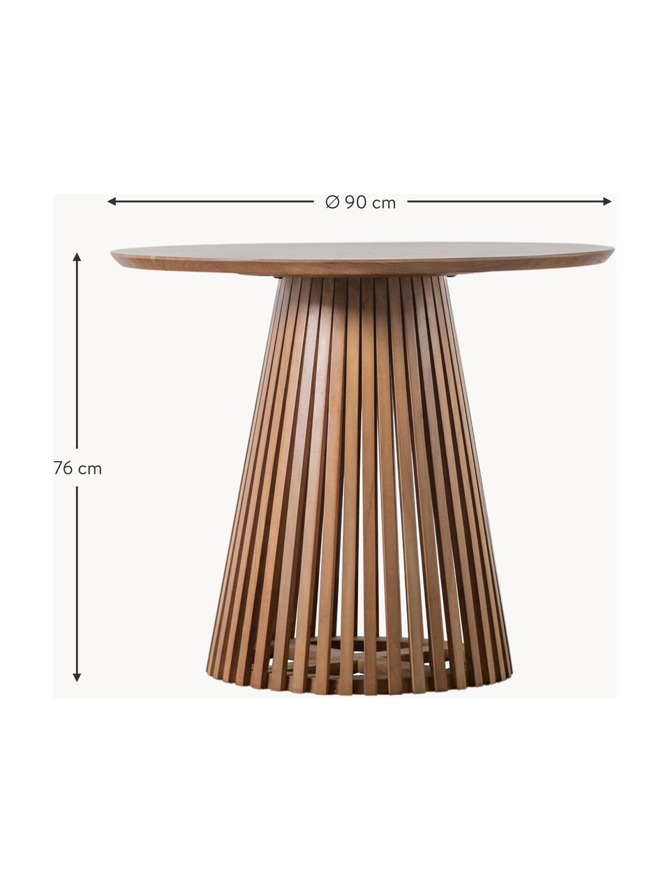 Okrúhly drevený jedálenský stôl Brookland, Ø 90 cm, Drevo, Ø 90 cm