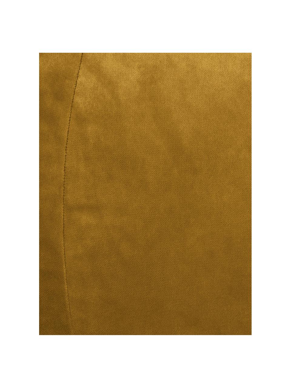 Fluwelen poef Plump Veluto, Bekleding: polyester fluweel, Mosterdgeel, Ø 75 x H 50 cm