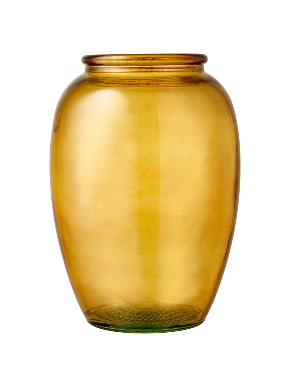 Vaso in vetro ambrato Kusintha, Vetro riciclato, Ambrato, Ø 13 x Alt. 20 cm